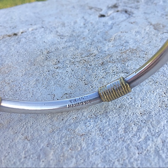 Sterling silver taxco stacking bangle - Picture 3 of 5